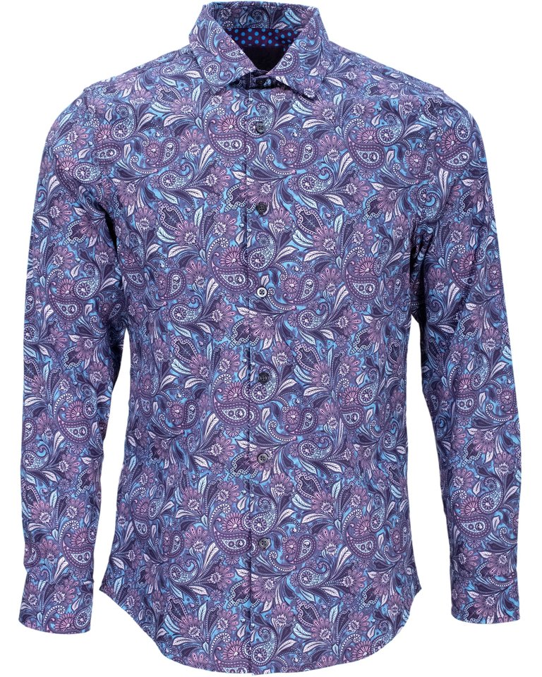 Norman Skull Paisley Shirt - Sapphire - Norman Skull Paisley Sapphire