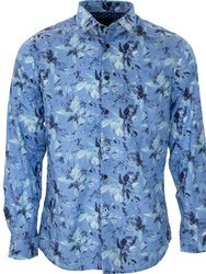 Norman Watercolor Shirt Floral Blue - Watercolor Floral Blue