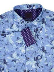 Norman Watercolor Shirt Floral Blue