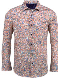 Norman Wispy Floral Peach Shirt - Wispy Floral Peach