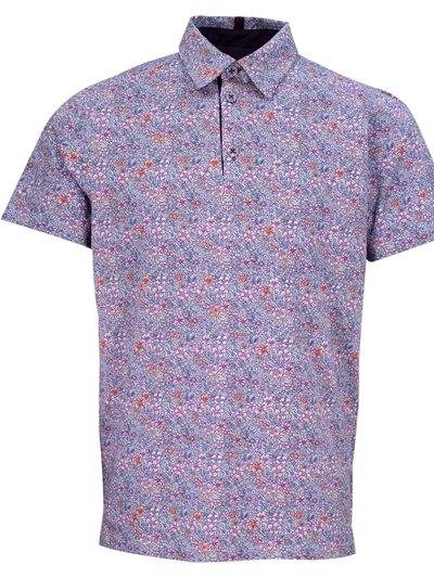 Lords of Harlech Pietro Flower Field Polo Shirt - Shadow Pink product