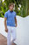 Pietro Handcut Floral Polo Shirt - Blue