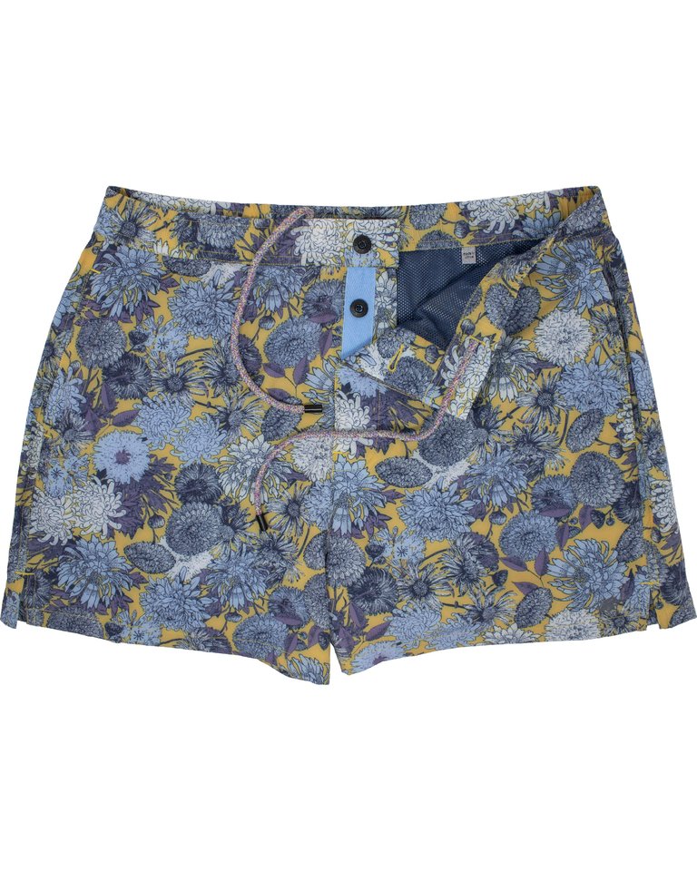 Quack 2 Mums Floral Yellow Swim Trunk