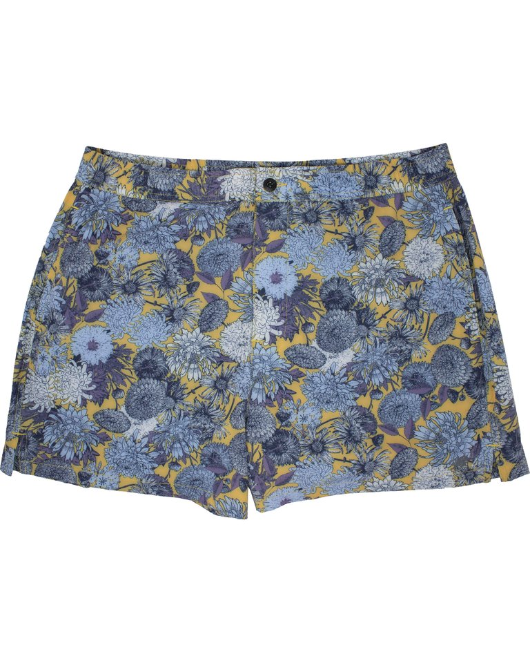 Quack 2 Mums Floral Yellow Swim Trunk - Mumms Floral Yellow