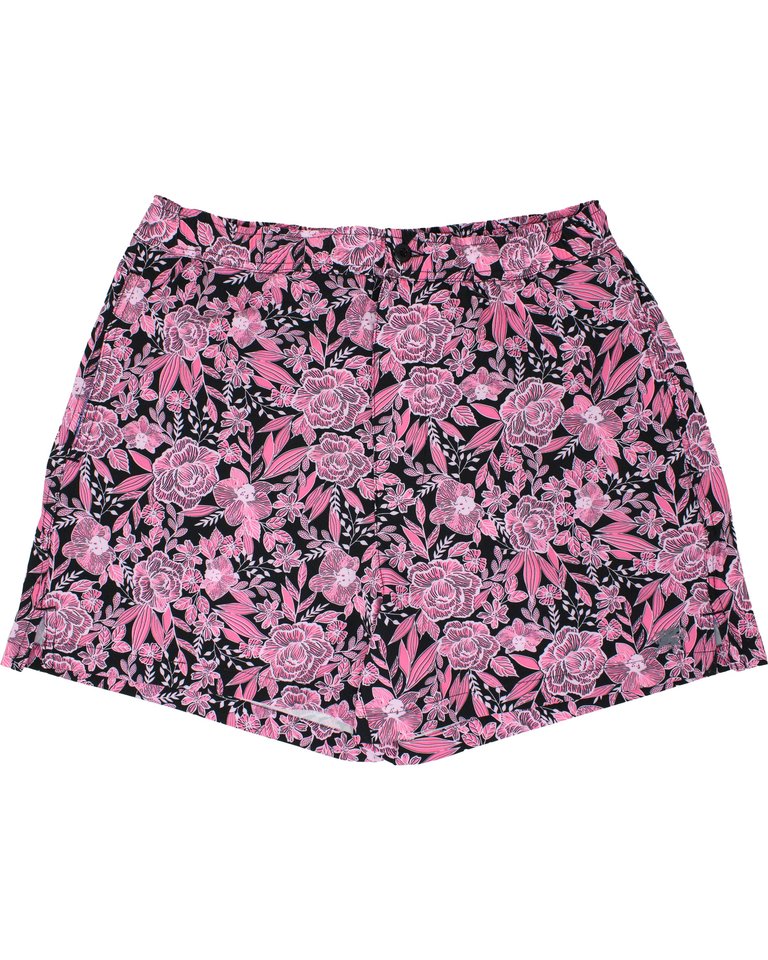 Quack Cutout Floral Swim Short - Black - Quack Handcut Floral Black