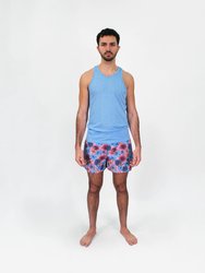 Quack Hibiscus Garden Swim Short In Pink - Hibiscus Garden Pink