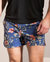 Quack Oriental Hibiscus Swim Short Navy - Navy