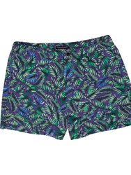 Quack Swim Short - Leaves Coral Purple