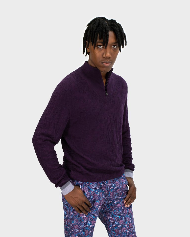 Quinn Quarter-Zip Merino Sweater - Quinn Plum