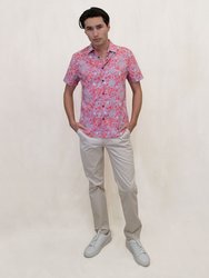 Scott Handcut Floral Shirt - Melon