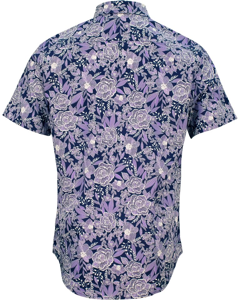 Scott Handcut Floral Shirt - Purple