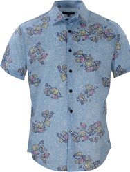 Scott Paisley Vines Blue Shirt - Scott Paisley Vines Blue