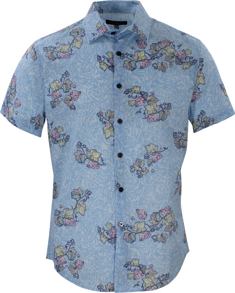 Scott Paisley Vines Blue Shirt - Scott Paisley Vines Blue