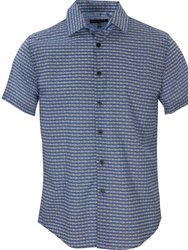 Scott Theo Geo Blue Shirt - Scott Theo Geo Blue