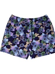 Silus Snap Floral Interlock Shorts - Navy - Silus Snap Floral Navy