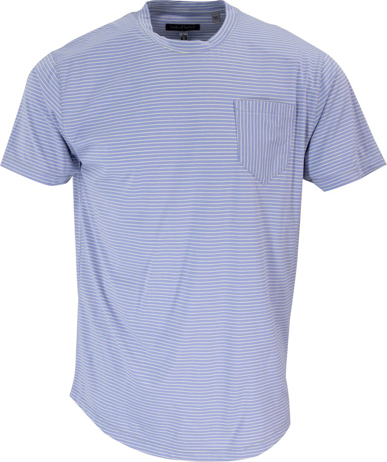 Tate Lavender & Yellow Stripe Crew Neck Tee - Lavender and Yellow Stripe