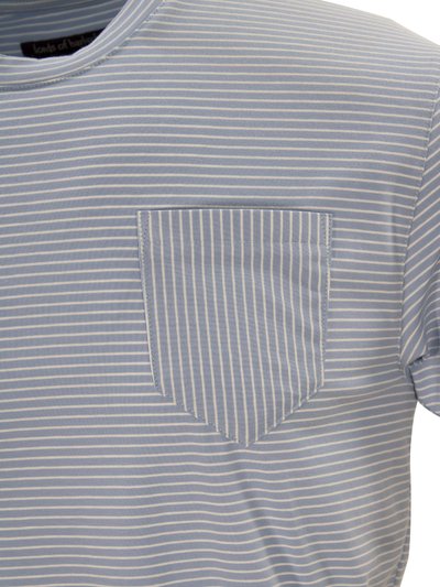 Lords of Harlech Tate Sky & White Stripe Crew Neck Tee  product