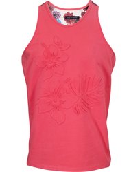 Tedford Embossed Floral Tank - Melon