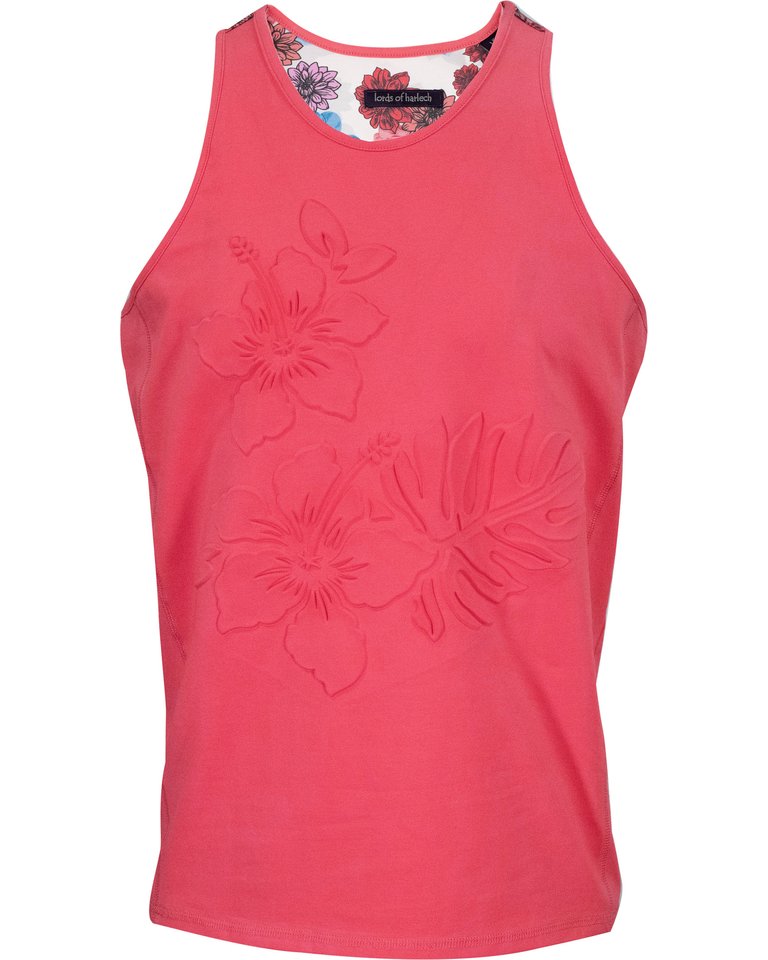 Tedford Embossed Floral Tank - Melon