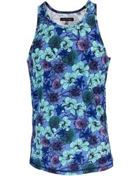 Tedford Hibiscus Garden Tank In Blue