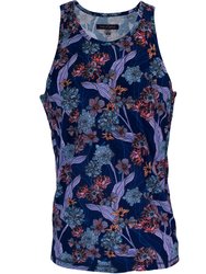 Tedford Ocean Floral Tank In Navy