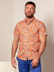 Tim Blossom Canvas Shirt - Coral