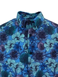 Tim Hibiscus Garden Shirt In Blue