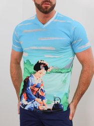 Victor Geisha T-Shirt - Blue