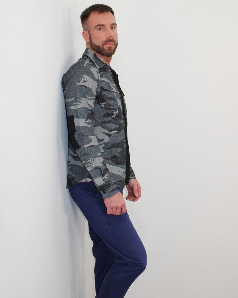 Zen Crane Shirt Jacket Camo Charcoal - Charcoal