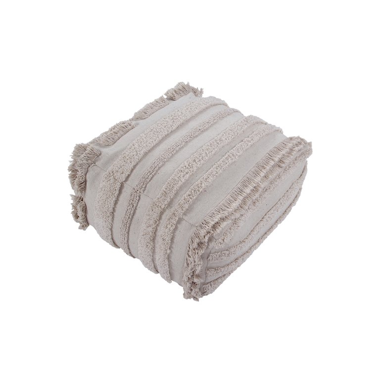 Air Washable Floor Pouffe, Natural - OS - Natural