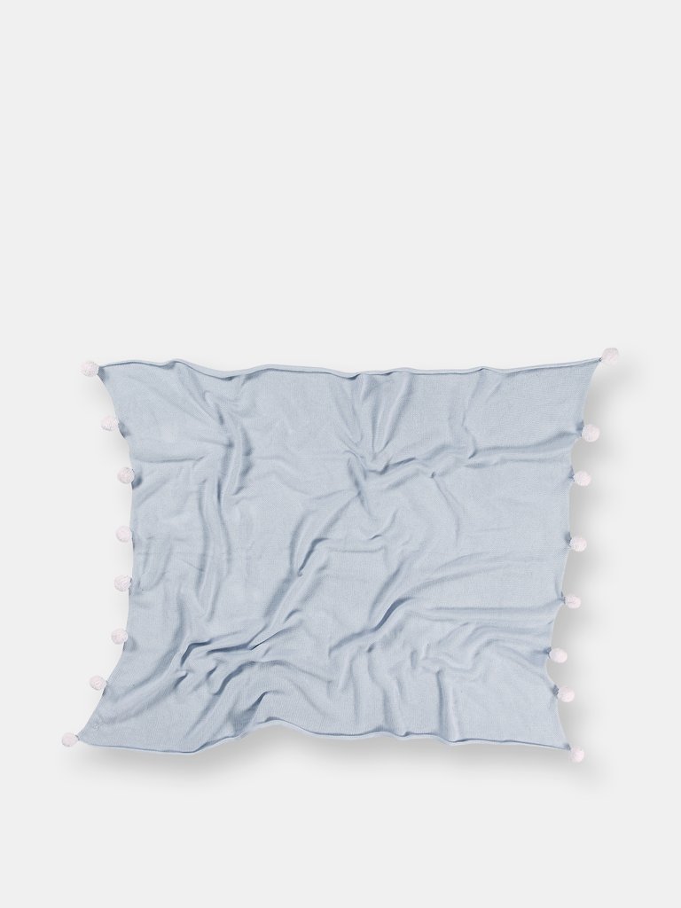 Bubbly Baby Blanket - Soft blue, White