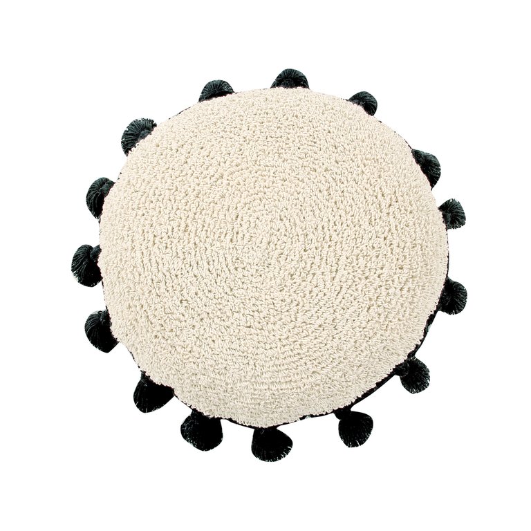 Circle Washable Pillow, Black - OS - Natural, Black