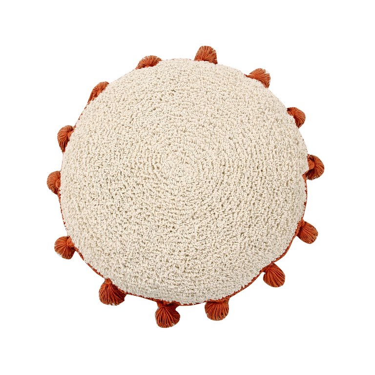 Circle Washable Pillow, Black - OS - Natural, Terracota