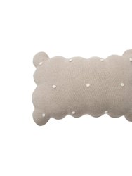 Knitted Biscuit Cushion, Dune - OS - Dune White, Ivory