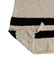 Knitted blanket Stripes Natural-Black/ Natural-Burgundy/ Natural-Grey