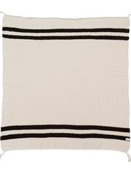 Knitted blanket Stripes Natural-Black/ Natural-Burgundy/ Natural-Grey