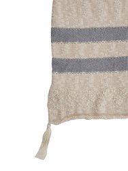 Knitted blanket Stripes Natural-Black/ Natural-Burgundy/ Natural-Grey