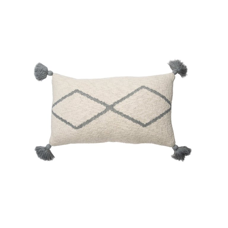 Little Oasis Knitted Cushion, Natural/Grey - OS - Natural, Grey