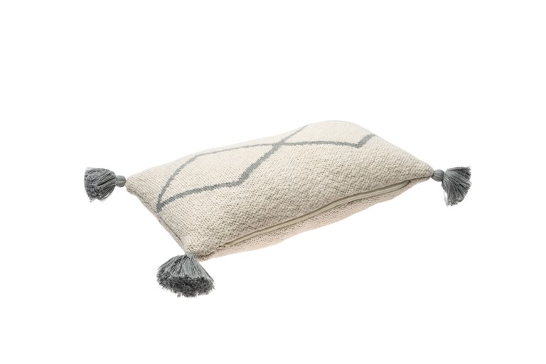 Little Oasis Knitted Cushion, Natural/Grey - OS