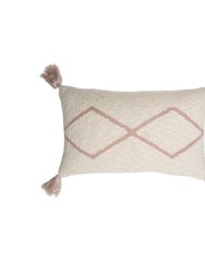 Little Oasis Knitted Cushion, Natural/Pale Pink - OS - Natural, Pale Pink