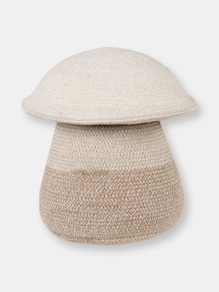 Mini Mushroom Basket, Natural/Ivory - OS - Natural, Linen, Soil brown