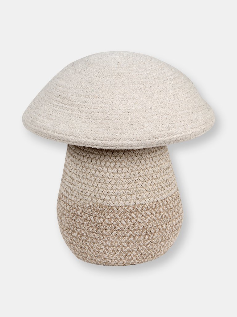 Mini Mushroom Basket, Natural/Ivory - OS - Natural, Linen, Soil brown