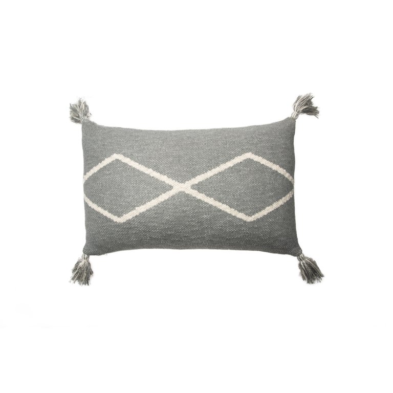 Oasis Knitted Cushion, Grey - OS - Grey, Natural