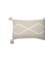 Oasis Knitted Cushion, Soft Linen - OS - Linen, Natural