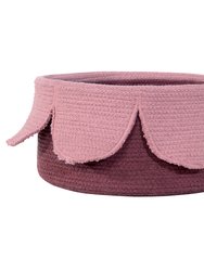 Petals Cotton Basket - Ash Rose + Dark Aubergine