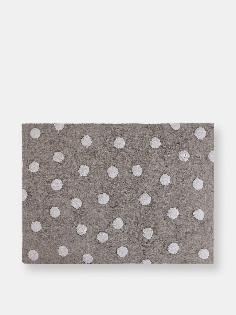 Polka Dots Washable Rug - Grey, White