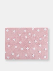 Polka Dots Washable Rug - Pink, White