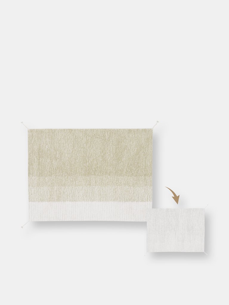 Reversible Gelato Rug - Light Olive, Ivory