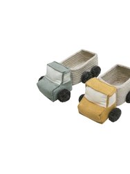 Set of mini baskets Truck - Natural, Dark Grey, Vintage Blue, Honey