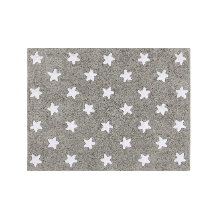 Stars Washable Rug - Grey, White